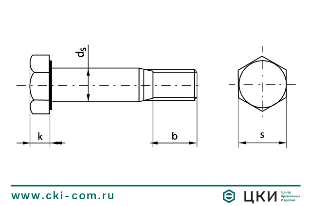 Технический рисунок болта