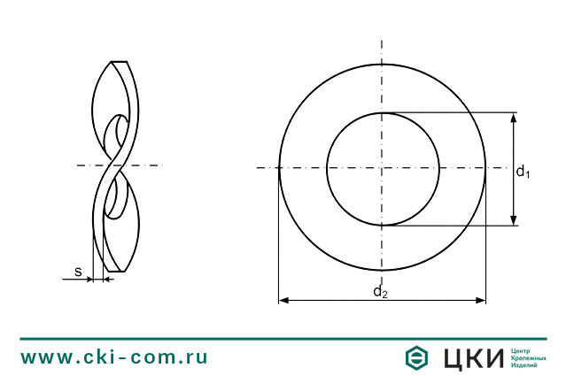 Шайба пружинная на чертеже